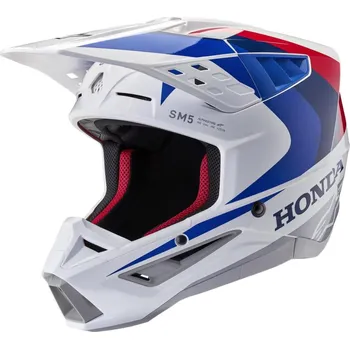 Helma na motorku Přilba S-M5 HONDA kolekce, ALPINESTARS (bílá/modrá/červená) 2026 L