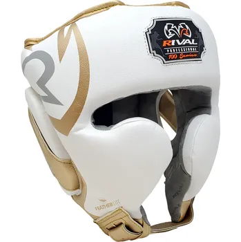 Chránič hlavy na box a bojový sport Boxerská helma Rival RHG100 Professional Headgear Barva: Bílo-zlatá, Velikost: M