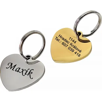 psí známka Psí známka z chirurgické oceli Srdce