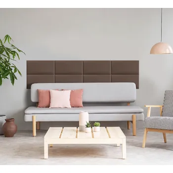 Obklad Čalouněný panel - Obdélník - 100x20cm Hnědá