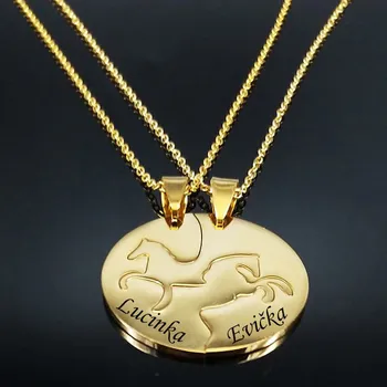 Přívěsek Ocelové přívěsky s řetízky Koníci Couple zlaté