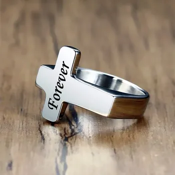 Prsten Prsten z chirurgické oceli Kříž