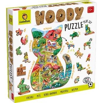 Puzzle Ludattica - Dřevěné puzzle Domácí zvířátka - Woody