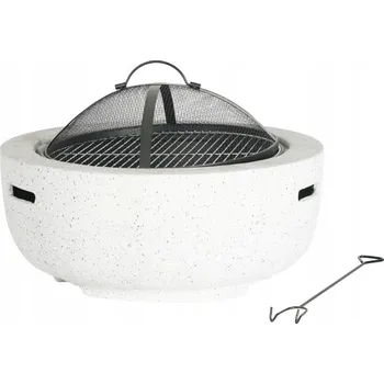 Přenosné zahradní ohniště s grilem a pohrabáčem 60 x 60 x 42 cm