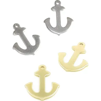 Materiál na výrobu šperku Přívěsek Kotva 13x16x1mm - 1Ks+B - Nerez SL / 1Ks