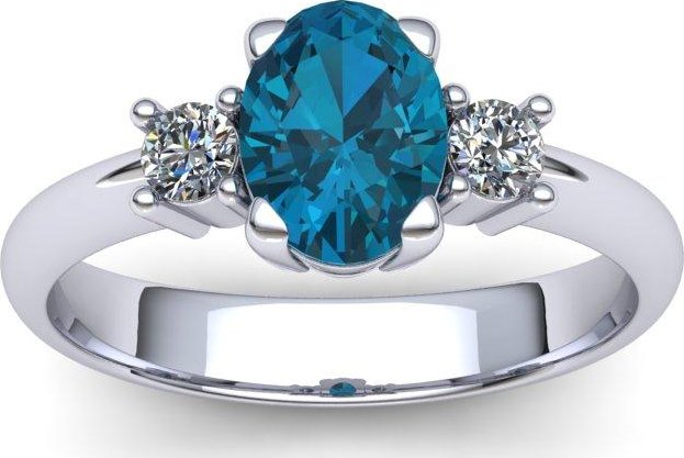 Prsten s topazem london blue PK20015 Materiál: Bílé zlato 14kt, Velikost: 69