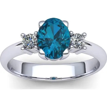 Prsten Prsten s topazem london blue PK20015 Materiál: Bílé zlato 14kt, Velikost: 69