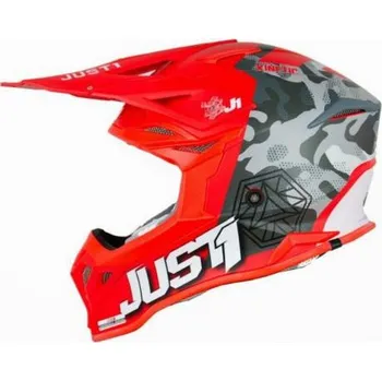 Helma na motorku Moto přilba JUST1 J39 KINETIC matná camo černo/šedo/červená XL
