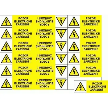 Rozvaděč CUPRO Tabulka"POZOR EL.ZAŘÍZENÍ"9x3,2cm arch 18ks