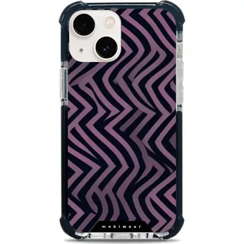 Pouzdro na mobilní telefon Odolný obal Mobiwear MagSafe Elite Bumper - Apple iPhone 13 Mini - DA55D Fialové klikyháky (Odolný kryt, pouzdro, obal Mobiwear Elite Bumper na mobil Apple iPhone 13 Mini - DA55D Fialové klikyháky, materiál Plast + TPU silikon + kov - zesílená ochrana)