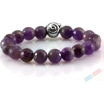 Náramek Náramek z broušeného tmavého ametystu "fialová energie", kuličky 8 mm (AM110NS)