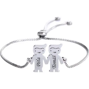 Náramek Dámský náramek z chirurgické oceli Chlapečci stříbrný