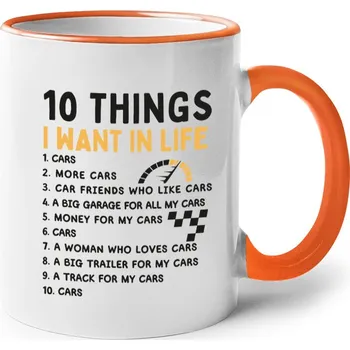 Keramický hrnek Mechanik, Barva Oranžová, Velikost 330 ml, Canvas Keramický hrnek s barevným uchem Bezvatriko.cz 2408