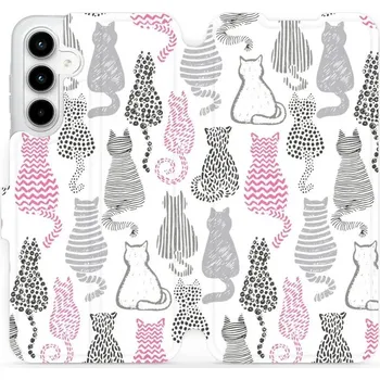 Pouzdro na mobilní telefon Flipové pouzdro Mobiwear - Samsung Galaxy A35 5G - MX01S Kočičí zádíčka (Knížkové flip pouzdro, obal, kryt na mobil Samsung Galaxy A35 5G - MX01S Kočičí zádíčka, materiál Umělá kůže + TPU - ochrana 360°, stojánek, silikonová vanička, magnetické zavírání)