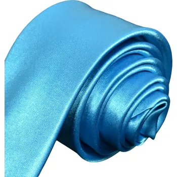 Kravata Pánská kravata K1 - vzor 41 - SVĚTLE MODRÁ - LESKLÁ