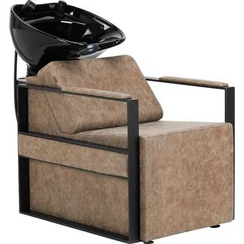 Kadeřnické křeslo Kadeřnický mycí box MODENA - starohnědý