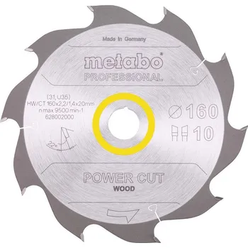 Pilový kotouč Pilový kotouč "power cut wood - professional", 160x2,2 / 1,4x20, Z10 WZ 22 ° [628002000]