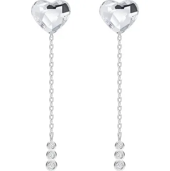 Šperk Preciosa Stříbrné náušnice With Love, srdce s českým křišťálem Preciosa