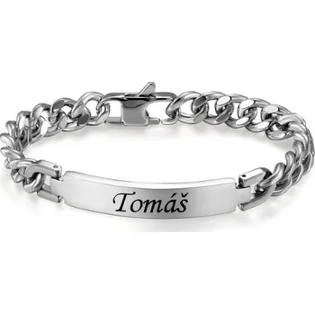 Náramek AE Pánský náramek Classic z chirurgické oceli stříbrný 21.5 cm