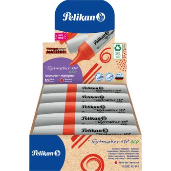 Kancelářské potřeby Zvýrazňovač Pelikan 490 Eco, Neon červená