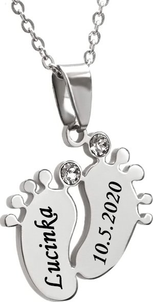 Přívěsek Dětské nožičky Deluxe Swarovski krystaly Clear