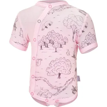 Kojenecký body LITTLE ANGEL body tenké zavinovací KR Outlast® sv. růžová louka vel. 62 cm