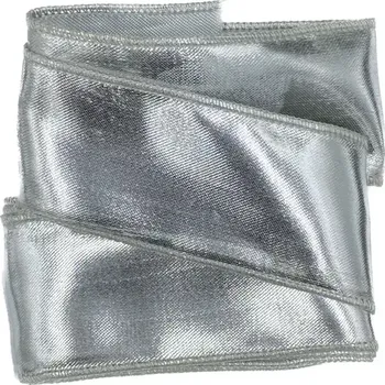 Stuha Stuha stříbrná SILVERLIGHT široká 55mm x 2m (14,-Kč/m) (Stuha saténová, lesklá, stříbrná, s drátkem v okrajích)