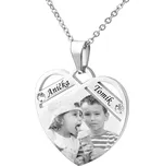 Přívěsek s řetízkem Srdce Family se Swarovski krystaly 2 jména