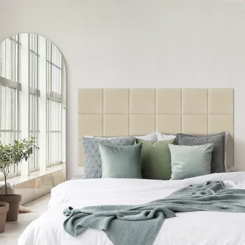 Obklad Čalouněný panel - Čtverec - 40x40cm Krémová bílá