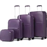 KONO set cestovních kufrů s toaletním pouzdrem BRITISH TRAVELLER - fialová - 15/40/68/97L K2393L