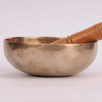 Tibetská mísa 330 g - průměr 14 cm, ručně tepaná, tón F, s paličkou v ceně