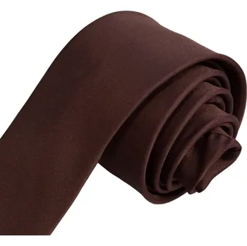 Kravata Pánská kravata K1 - vzor 50 - HNĚDÁ - MATNÁ