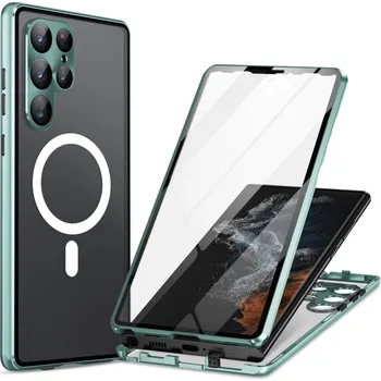 Pouzdro na mobilní telefon VSECHNONAMOBIL 72582 MAGSAFE MAGNETIC Celotelový ochranný kryt Samsung Galaxy S21 Ultra 5G zelený