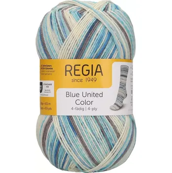 Příze Regia 4-Ply 3222 Blue united Celadon Color (Ponožková příze Regia 4-Ply 3222 Blue united Celadon Color)