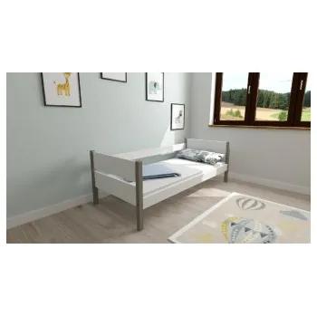 Postel Dětská postel Tina - BÍLÁ / ŠEDÁ 160 x 80 cm + rošt ZDARMA