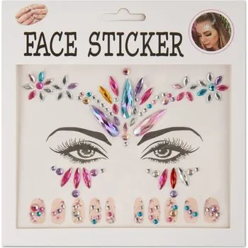 Karnevalový doplněk Samolepicí kamínky na obličej a nehty barevné