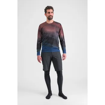 cyklistický dres SPORTFUL Cyklistické triko s dlouhým rukávem - FLOW GIARA - bordó/modrá