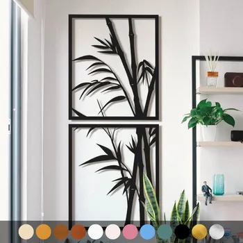 Obraz WoodenPuzzle.cz Dřevěný obraz - Bambus Barva: Růžová, Velikost: L