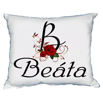 Dekorativní polštářek Polštář s dámským jménem BEÁTA Černý (polštářek dámské jméno )