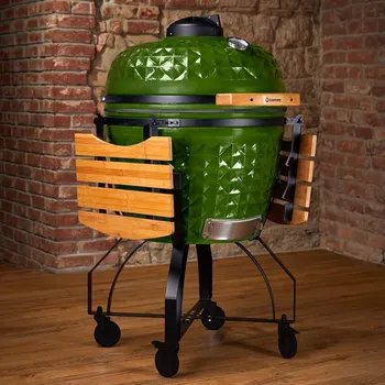 Zahradní gril Keramický gril DINO zelený - zvýhodněný SET včetně příslušenství