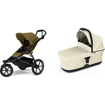 Kočárek Sportovní kočárek Thule Urban Glide 3 Nutria green + korbička Soft beige