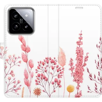 Pouzdro na mobilní telefon Flipové pouzdro iSaprio - Pink Flowers 03 - Xiaomi 14