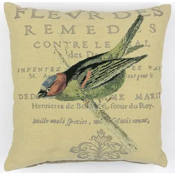 Dekorativní polštářek BYTEMA Dekorační povlak PTÁČCI zelení 45 x 45 cm