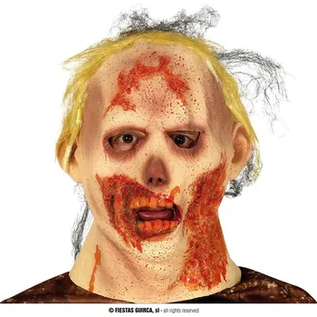 Karnevalová maska Guirca Latexová maska - Zombík s vlasy