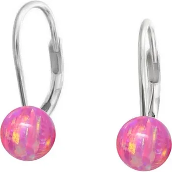Náušnice Stříbrné náušnice s růžovými opály
