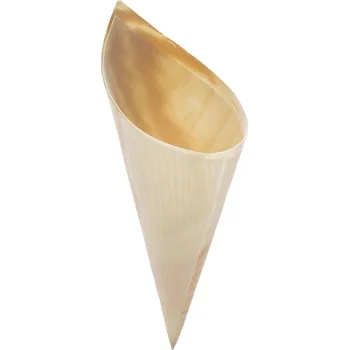 Jednorázové nádobí Verlo Kornout dřevěný 6 × 8,5 cm (50 ks)