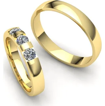 Prsten Snubní prsteny s brilianty SN21005 pánský Materiál: Žluté zlato 14kt, Šířka: 4, Velikost: 40