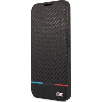 Pouzdro na mobilní telefon BMW M PC/TPU Book Tricolor Stripes Pouzdro pro Samsung Galaxy S22+ Black BMW prémiový ochranný kryt telefonu vyrobený z kombinace kvalitních a odolných materiálů, které perfektně chrání Váš telefon.