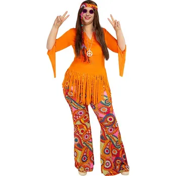Karnevalový kostým Funiglobal - Plus size kostým šťastná Hippie pro ženy - XXL