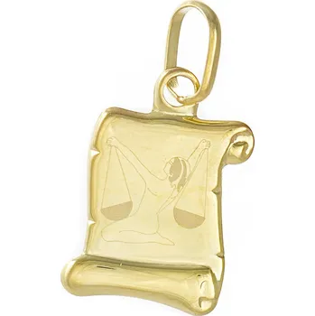 Přívěsek Zlatý přívěšek znamení "Váhy" svitek menší 21mm 0,35g Zlato 14k(585/1000)